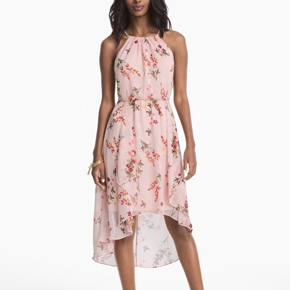 White house black market pink floral dress